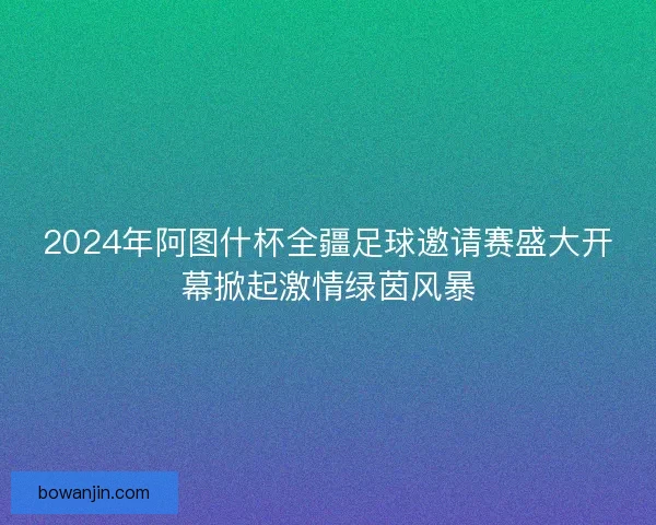 2024年阿图什杯全疆足球邀请赛盛大开幕掀起激情绿茵风暴